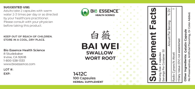 traditional Chinese medicine, herbs, Bioessence, Bai Wei