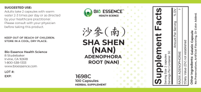 traditional Chinese medicine, herbs, Bioessence, Sha Shen (Nan)