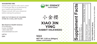 traditional Chinese medicine, herbs, Bioessence, Xiao Jin Ying