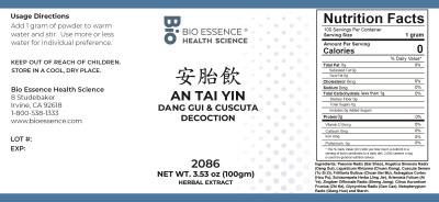traditional Chinese medicine, herbs, Bioessence,  An Tai Yin
