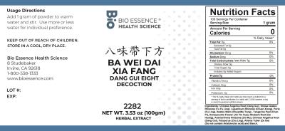 traditional Chinese medicine, herbs, Bioessence,  Ba Wei Dai Xia Fang