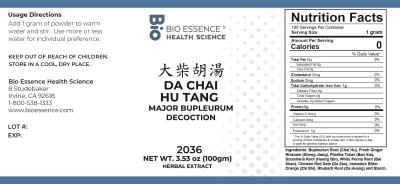 traditional Chinese medicine, herbs, Bioessence,  Da Chai Hu Tang