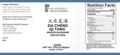 traditional Chinese medicine, herbs, Bioessence,  Da Cheng Qi Tang