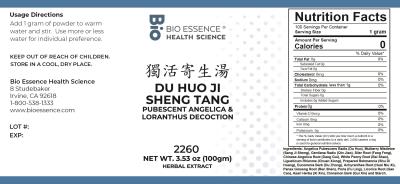 traditional Chinese medicine, herbs, Bioessence,  Du Huo Ji Sheng Tang