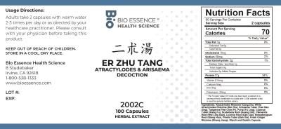 traditional Chinese medicine, herbs, Bioessence,  Er Zhu Tang