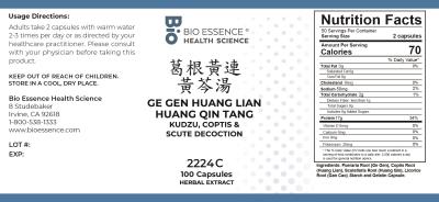 traditional Chinese medicine, herbs, Bioessence,  Ge Gen Huang Lian Huang Qin Tang
