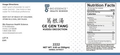 traditional Chinese medicine, herbs, Bioessence,  Ge Gen Tang