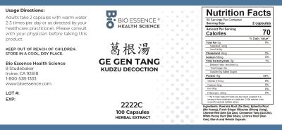 traditional Chinese medicine, herbs, Bioessence,  Ge Gen Tang