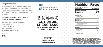 traditional Chinese medicine, herbs, Bioessence,  Ge Hua Jie Cheng Tang