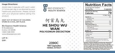 traditional Chinese medicine, herbs, Bioessence,  He Shou Wu Wan