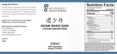 traditional Chinese medicine, herbs, Bioessence,  Huan Shao Dan