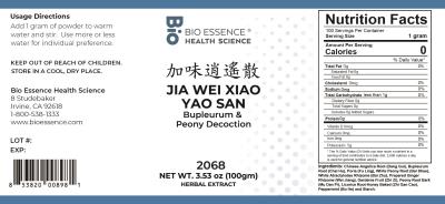 traditional Chinese medicine, herbs, Bioessence,  Jia Wei Xiao Yao San