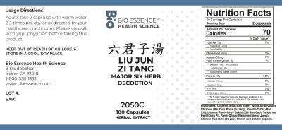 traditional Chinese medicine, herbs, Bioessence,  Liu Jun Zi Tang