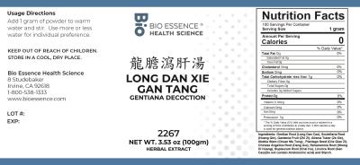 traditional Chinese medicine, herbs, Bioessence,  Long Dan Xie Gan Tang