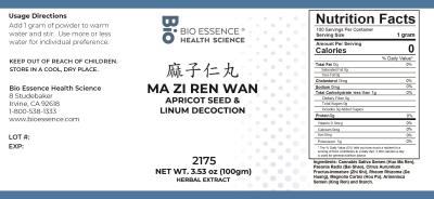 traditional Chinese medicine, herbs, Bioessence,  Ma Zi Ren Wan