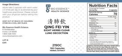 traditional Chinese medicine, herbs, Bioessence,  Qing Fei Yin