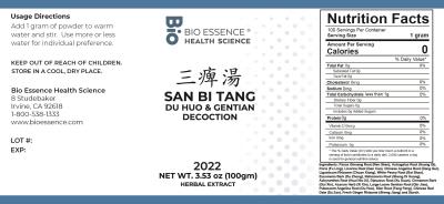 traditional Chinese medicine, herbs, Bioessence,  San Bi Tang