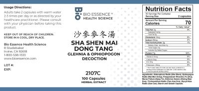 traditional Chinese medicine, herbs, Bioessence,  Sha Shen Mai Dong Tang