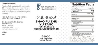 traditional Chinese medicine, herbs, Bioessence,  Shao Fu Zhu Yu Tang