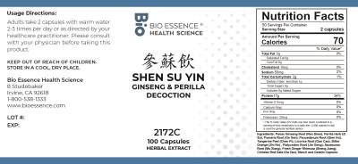 traditional Chinese medicine, herbs, Bioessence,  Shen Su Yin