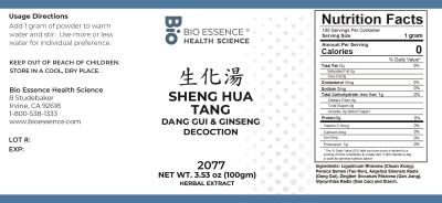 traditional Chinese medicine, herbs, Bioessence,  Sheng Hua Tang