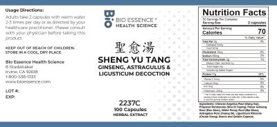 traditional Chinese medicine, herbs, Bioessence,  Sheng Yu Tang