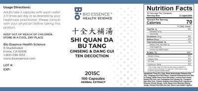 traditional Chinese medicine, herbs, Bioessence,  Shi Quan Da Bu Tang