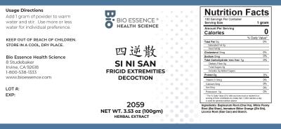traditional Chinese medicine, herbs, Bioessence,  Si Ni San