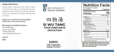 traditional Chinese medicine, herbs, Bioessence,  Si Wu Tang