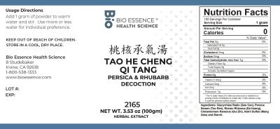 traditional Chinese medicine, herbs, Bioessence,  Tao He Cheng Qi Tang