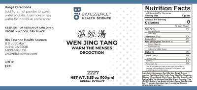 traditional Chinese medicine, herbs, Bioessence,  Wen Jing Tang