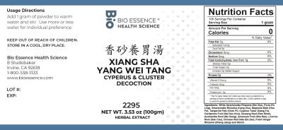 traditional Chinese medicine, herbs, Bioessence,  Xiang Sha Yang Wei Tang