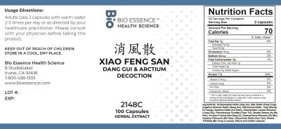 traditional Chinese medicine, herbs, Bioessence,  Xiao Feng San