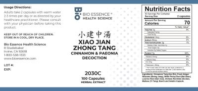 traditional Chinese medicine, herbs, Bioessence,  Xiao Jian Zhong Tang