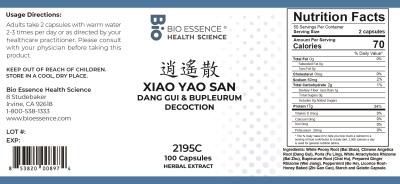 traditional Chinese medicine, herbs, Bioessence,  Xiao Yao San