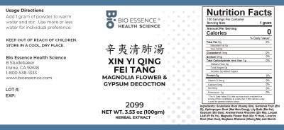 traditional Chinese medicine, herbs, Bioessence,  Xin Yi Qing Fei Tang