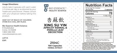 traditional Chinese medicine, herbs, Bioessence,  Xing Su Yin