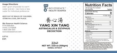 traditional Chinese medicine, herbs, Bioessence,  Yang Xin Tang