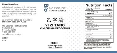 traditional Chinese medicine, herbs, Bioessence,  Yi Zi Tang