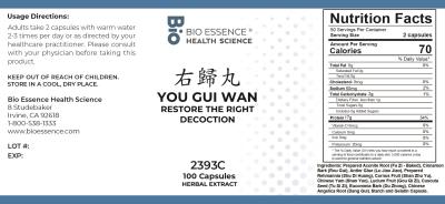 traditional Chinese medicine, herbs, Bioessence,  You Gui Wan