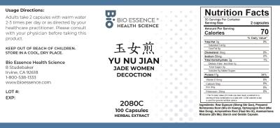 traditional Chinese medicine, herbs, Bioessence,  Yu Nu Jian