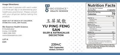 traditional Chinese medicine, herbs, Bioessence,  Yu Ping Feng San
