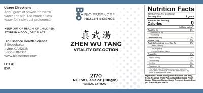 traditional Chinese medicine, herbs, Bioessence,  Zhen Wu Tang