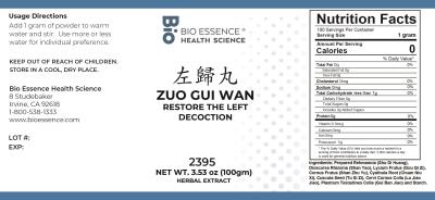 traditional Chinese medicine, herbs, Bioessence,  Zuo Gui Wan
