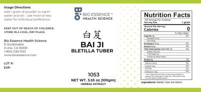 traditional Chinese medicine, herbs, Bioessence, Bai Ji
