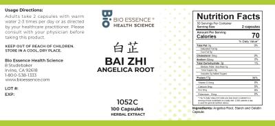 traditional Chinese medicine, herbs, Bioessence, Bai Zhi