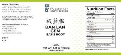 traditional Chinese medicine, herbs, Bioessence, Ban Lan Gen