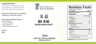 traditional Chinese medicine, herbs, Bioessence, Bi Xie