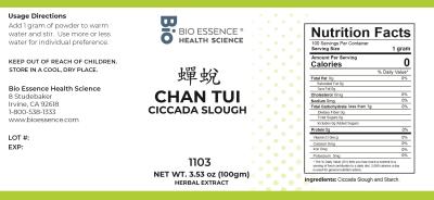 traditional Chinese medicine, herbs, Bioessence, Chan Tui