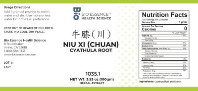 traditional Chinese medicine, herbs, Bioessence, Chuan Niu Xi